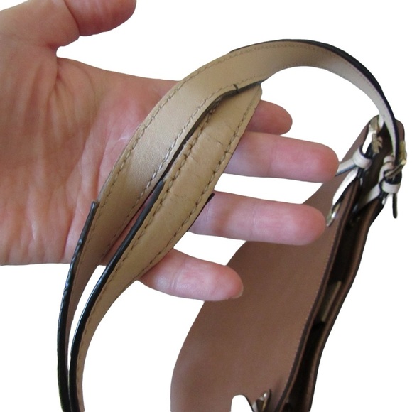 Michael Kors Jet Set Tote Bag Brown Tan Leather Adjustable Straps Classic Flaws - Picture 8 of 14